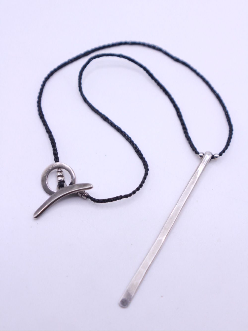 Jill Platner Minimal Silver Bar Pendant Necklace
